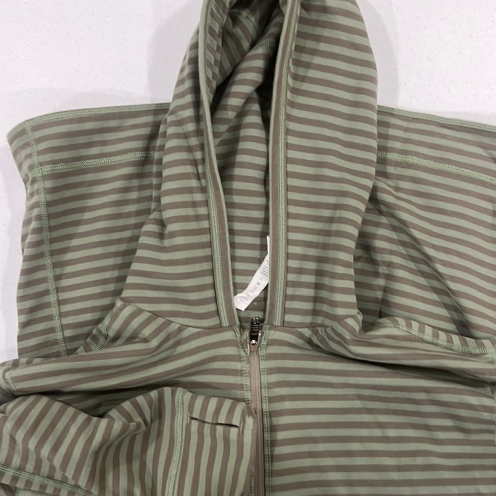 Hard to find green striped lululemon hoodie